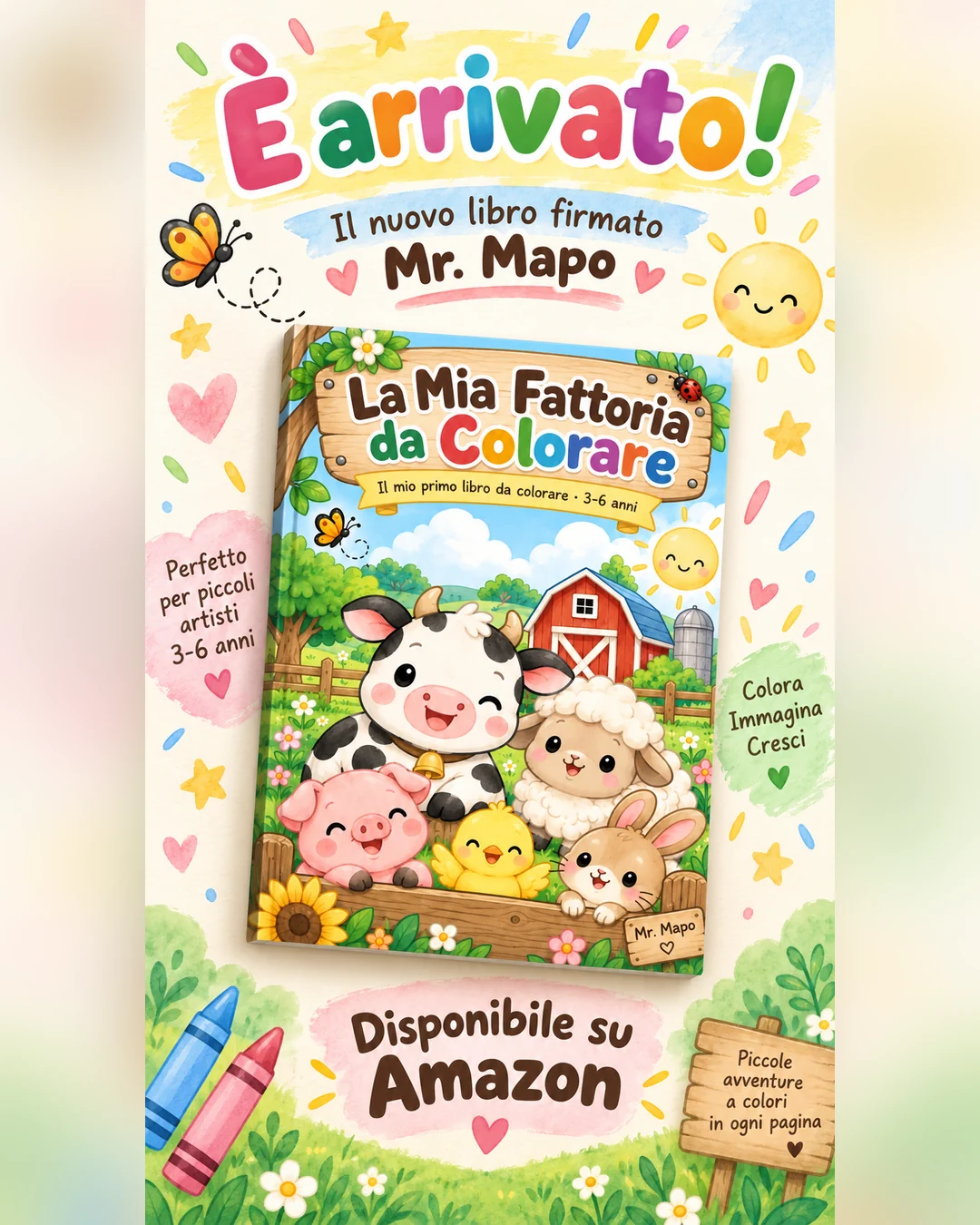 Impronte di manine colorate su un foglio